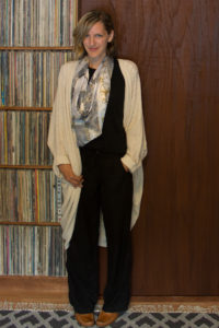 Dressy Outfit with scarf and shawl cardigan