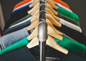 shirts in closet