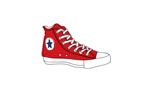 illustration of red chuck taylors